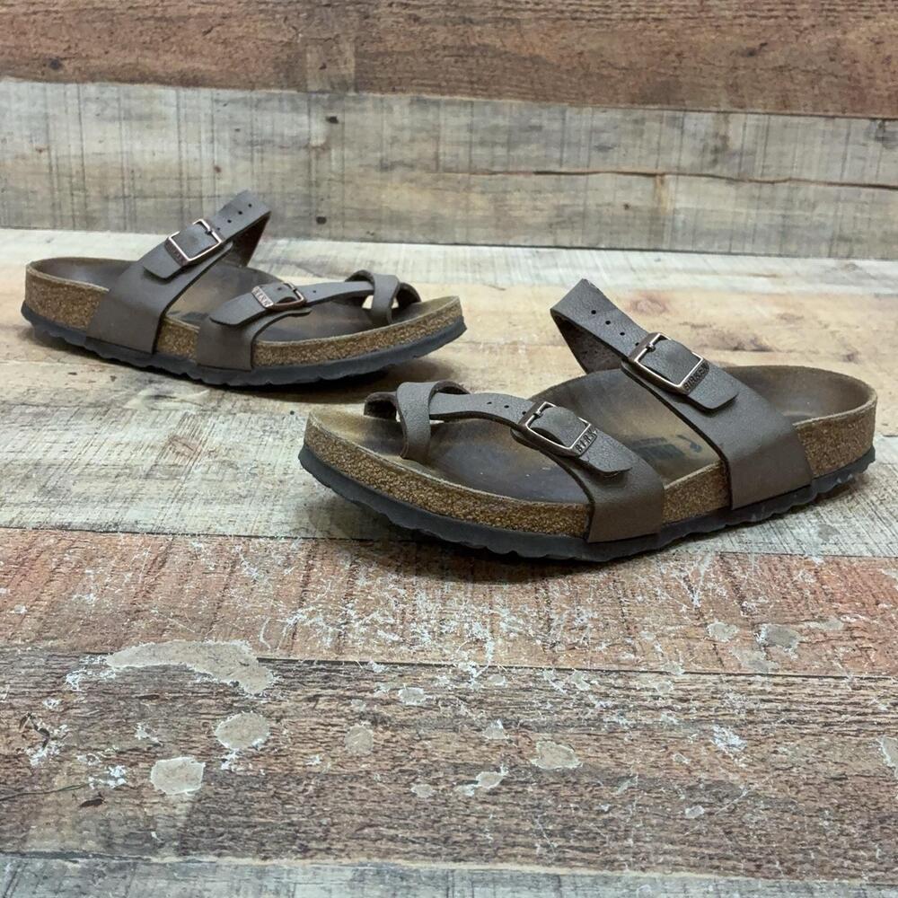 Birkenstock Mayari Sandals Womens Size 7 N 38 Brown Strappy Comfort Shoes